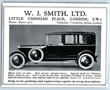 W J Smith Ltd London Car Hire Vintage Magazine Advert 1926