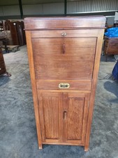 Antique Edwardian tall slim storage cabinet cupboard drawer lift top
