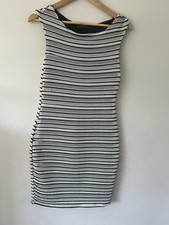 Lipsy London Michelle Keegan Black White Bodycon Dress Fitted Stretchy 12 BNWOT