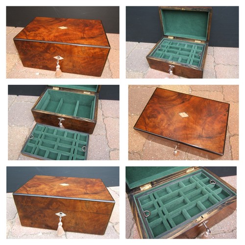 Antique 19c figured walnut - ,