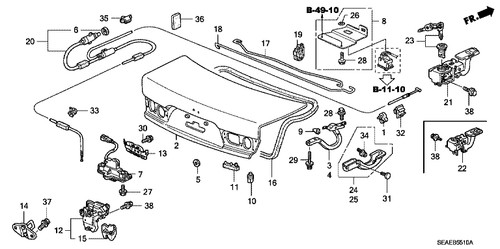 Trunk lid strut - strut, for