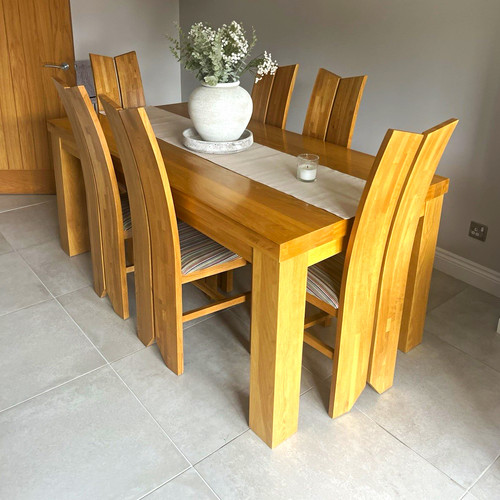 Wood rectangular dining table - rectangular,