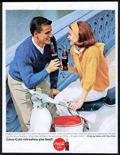 1964 coke couple vespa - 1964, scooter