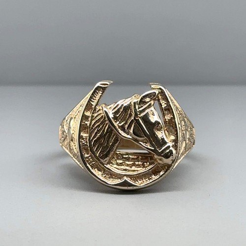 9ct yellow gold horse - gold,