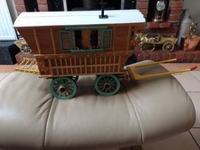 Vintage Wooden Gypsy Wagon 12" Traveller Circus Handmade Romany  Caravan Wagon