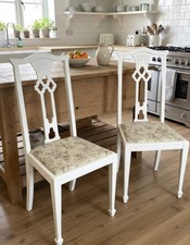 Pair of white fabric covered