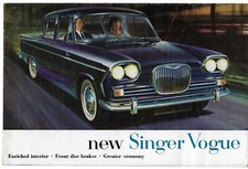 Singer Vogue Series II 1600 Saloon 1962-1963 UK Market Foldout Sales Brochure