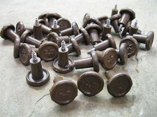 Original Plastic 1950`s Walnut Round Small Cupboard door Pull BCP9