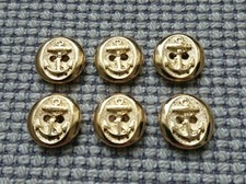 6 Gold Tone Metal Look 2 Hole