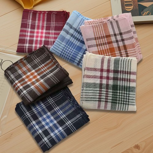 12pcs mens plaid soft cotton - 12pcs,
