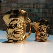 Vintage Set Of 2 Brass Toby