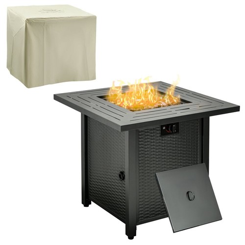 Square propane gas fire - gas,