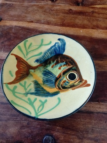 Vintage puigdemont fish - vintage, plate