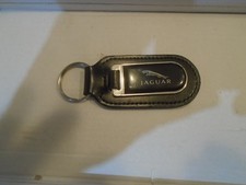 Jaguar black leather keyring