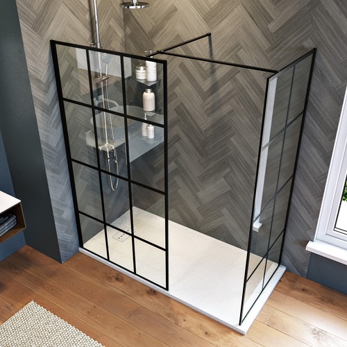 Black grid walk - black, shower