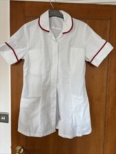 White Red Piping Nurse Uniform