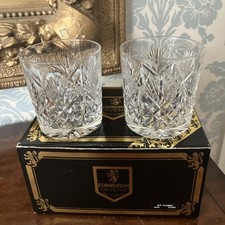 2 EDINBURGH CRYSTAL IONA DESIGN O.F. TUMBER 81060 BOXED