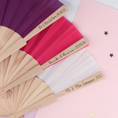 Wooden personalised hand - personalised, fan