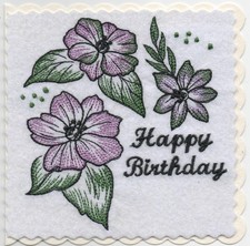 Hand Made Embroidered Birthday