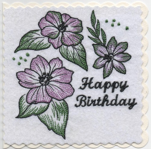 Hand made embroidered birthday - hand,
