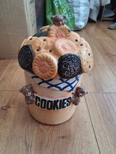 Vintage Rayware Ceramics Teddy Bear Biscuit/Cookie Jar with Lid