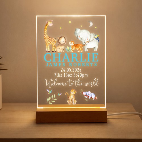 Personalised led new baby - led,
