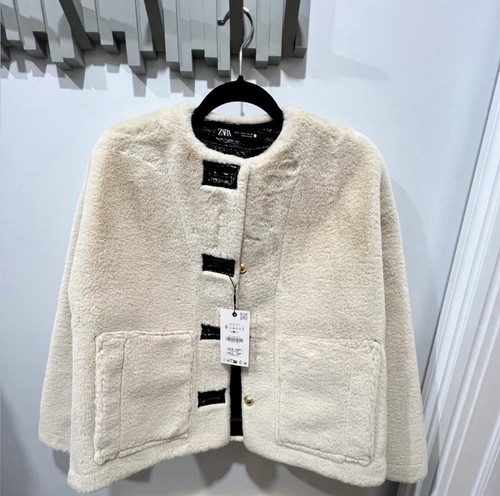 Zara black and cream faux - zara,