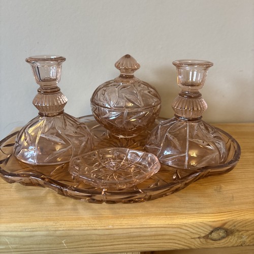 Vintage art deco pink - pink, glass