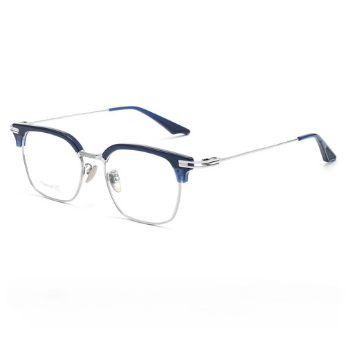 Retro blue silver square - blue,