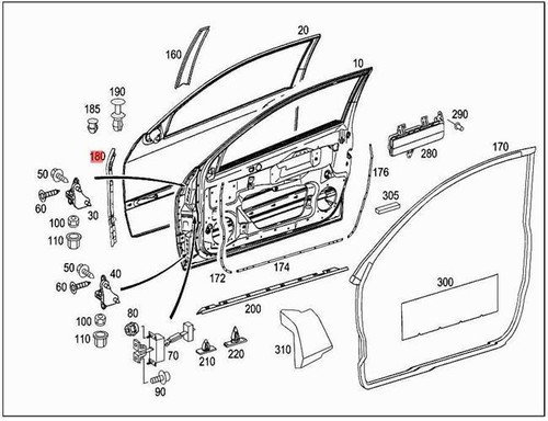 Genuine weatherstrip mercedes - weatherstrip,