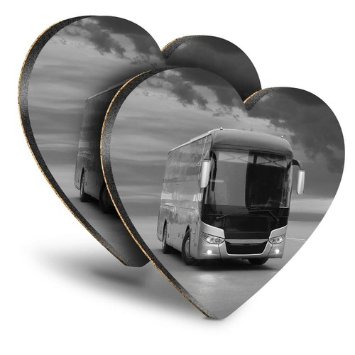 Heart mdf coasters bw - -,