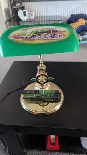 Vintage bankers desk - , lamp