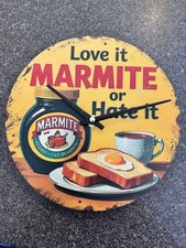 Marmite Vintage metal Clock With Quartz  Movement 8in x 8in 