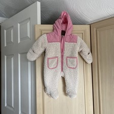 New Baby Girls Padded Fleece Snow Suit Age 0-3 Months By First Wish