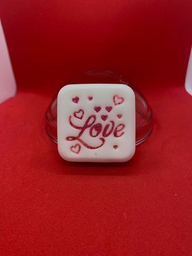 Love and hearts soap stamp - love,