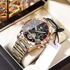 Men Watch Automatic Mechanical Stainless Steel Waterproof Luminous Date Watches