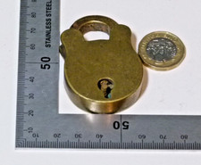 BRASS PADLOCK NO KEY ANTIQUE VICTORIAN HARDWARE 19TH C