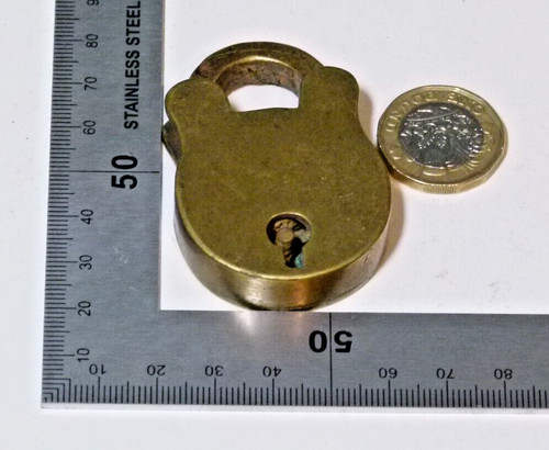 Brass padlock key - no, antique