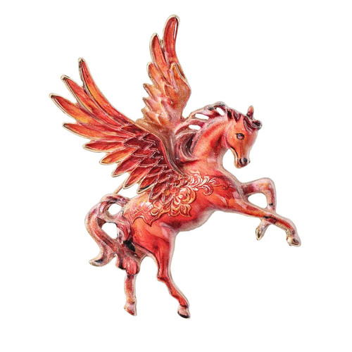 Mythical pegasus brooch red - mythical,