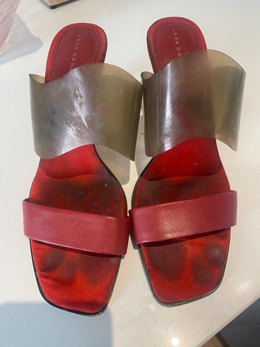 Zara red sse thru sandal - zara,