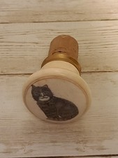 Vintage Scrimshaw Tabby Cat