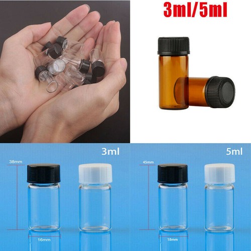 3ml 5ml clear amber - clear, glass