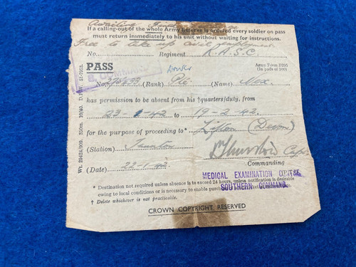 1942 rasc pass - pass, to