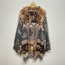 Vintage Western Blanket Coat Women’s One Size Desert Cactus Cowboy Hippie Boho