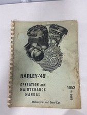 Vintage Harley-Davidson  Harley '45' 1940-1952 Operation and Maintenance Manual