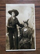 Antique Victorian Photograph Postcard Wild West Cowboy Indian Cross Dress Trans