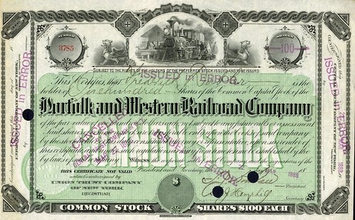 1888 norfolk western stock - norfolk, &