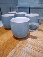 Five Denby Azure Small Curve Mugs
