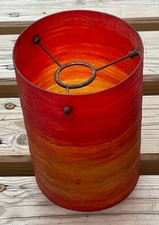 Vintage Mid Century Red / Orange Spun Fibreglass Lightshade / Lamp Shade –