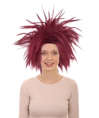 Women burgundy spiked mohawk - burgundy,